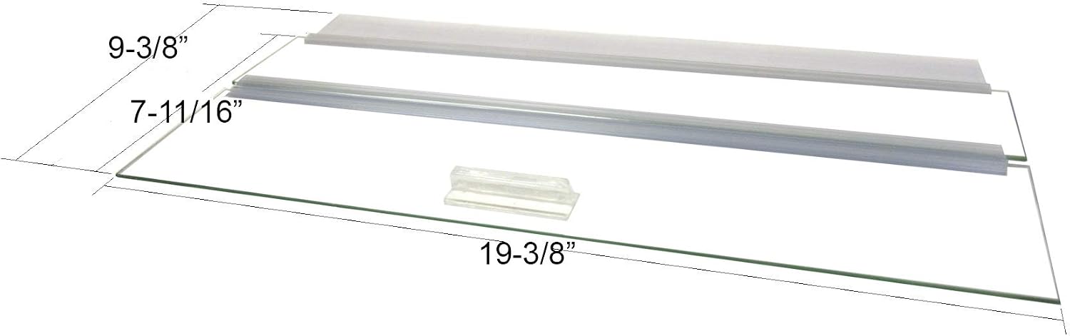 Aquarium Glass Canopy for Aquariums with and Without Center Brace, 10 Gallon to 200 Gallon Aquariums (Tank Without Center Brace, 20″ L x 10″ W)