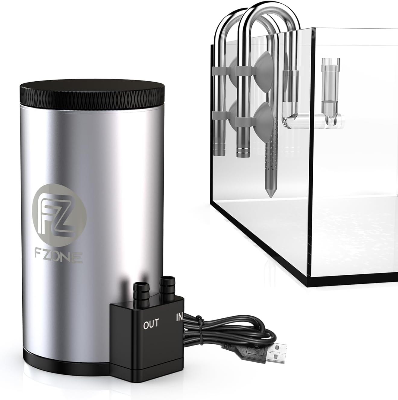 FZONE Aquarium Filter Kit, 48 GPH External Canister Filter for Small Tanks