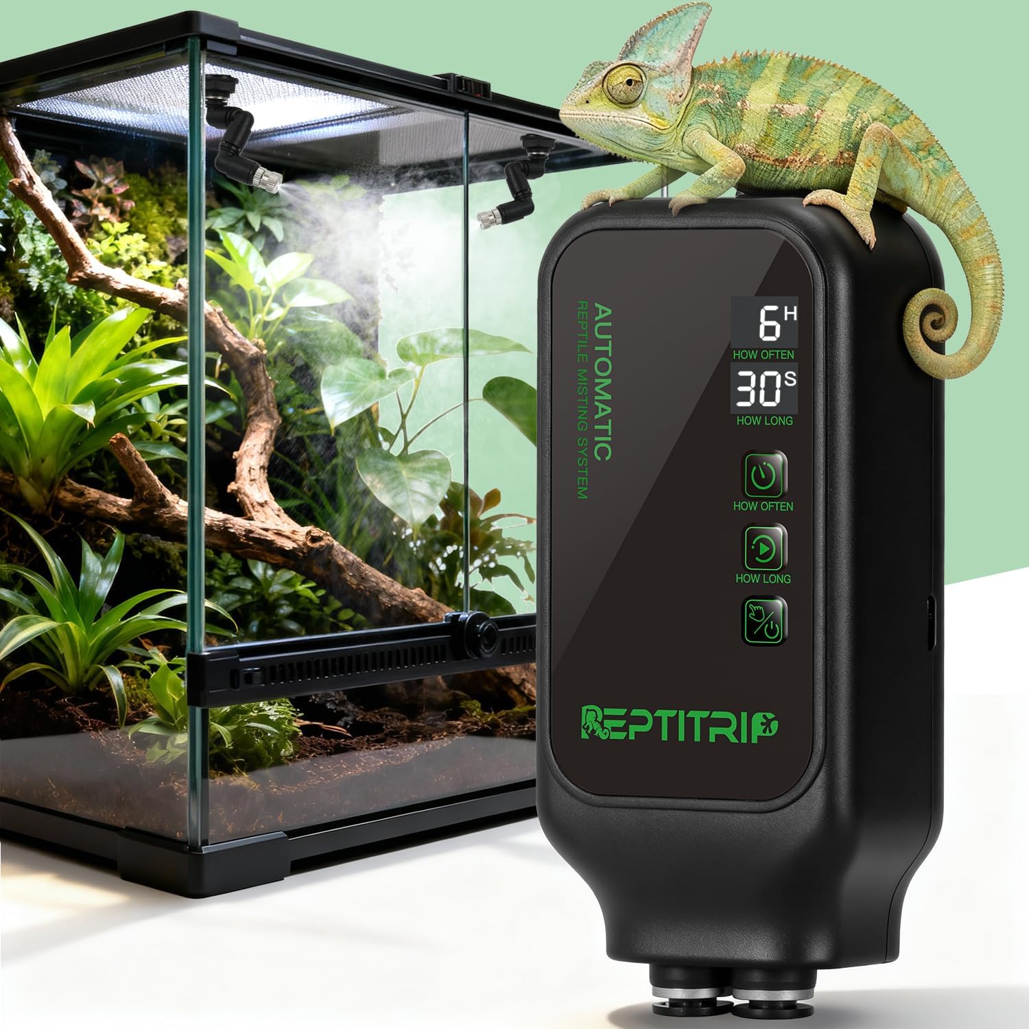 REPTITRIP Automatic Reptile Misting System, Timer & 360° Adjustable Nozzles
