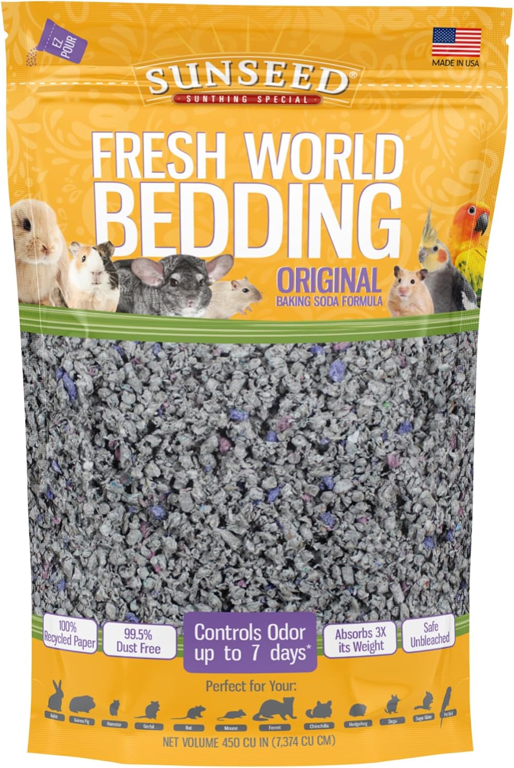 VitaKraft Sunseed Fresh World Paper Bedding for Small Animal/Bird 450 cu in