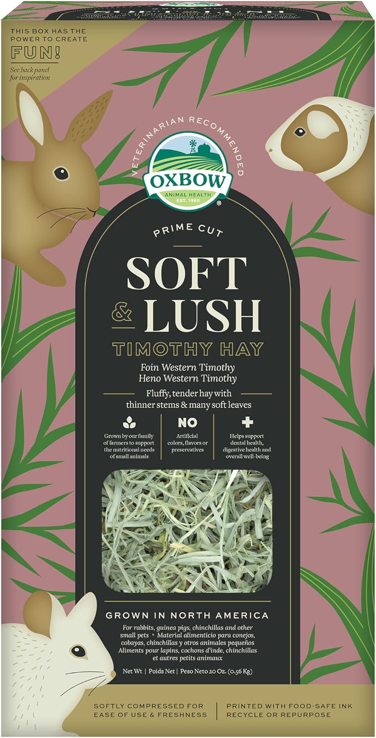 Oxbow Prime Cut Timothy Hay, Soft & Lush, Rabbit & Guinea Pig Hay, 20 oz