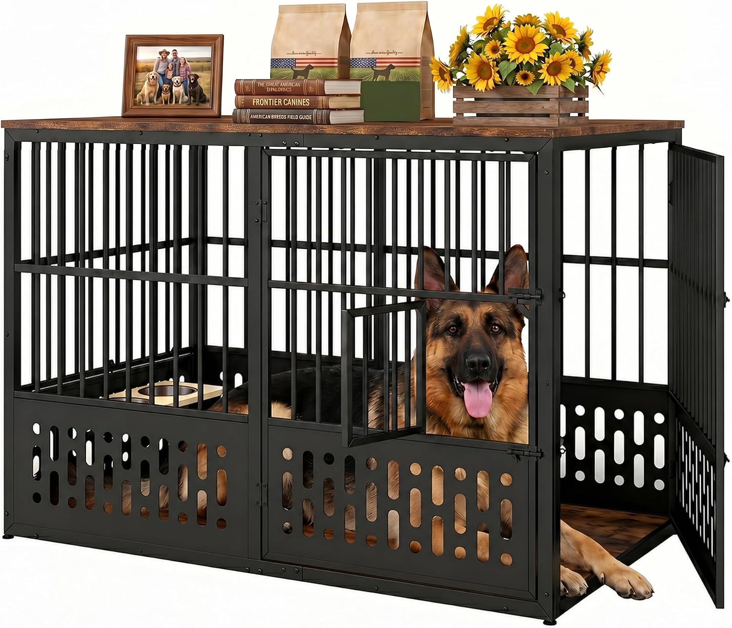 Yafylly 54 Inch Dog Crate, XL Dog Crate Furniture for Giant Breeds
