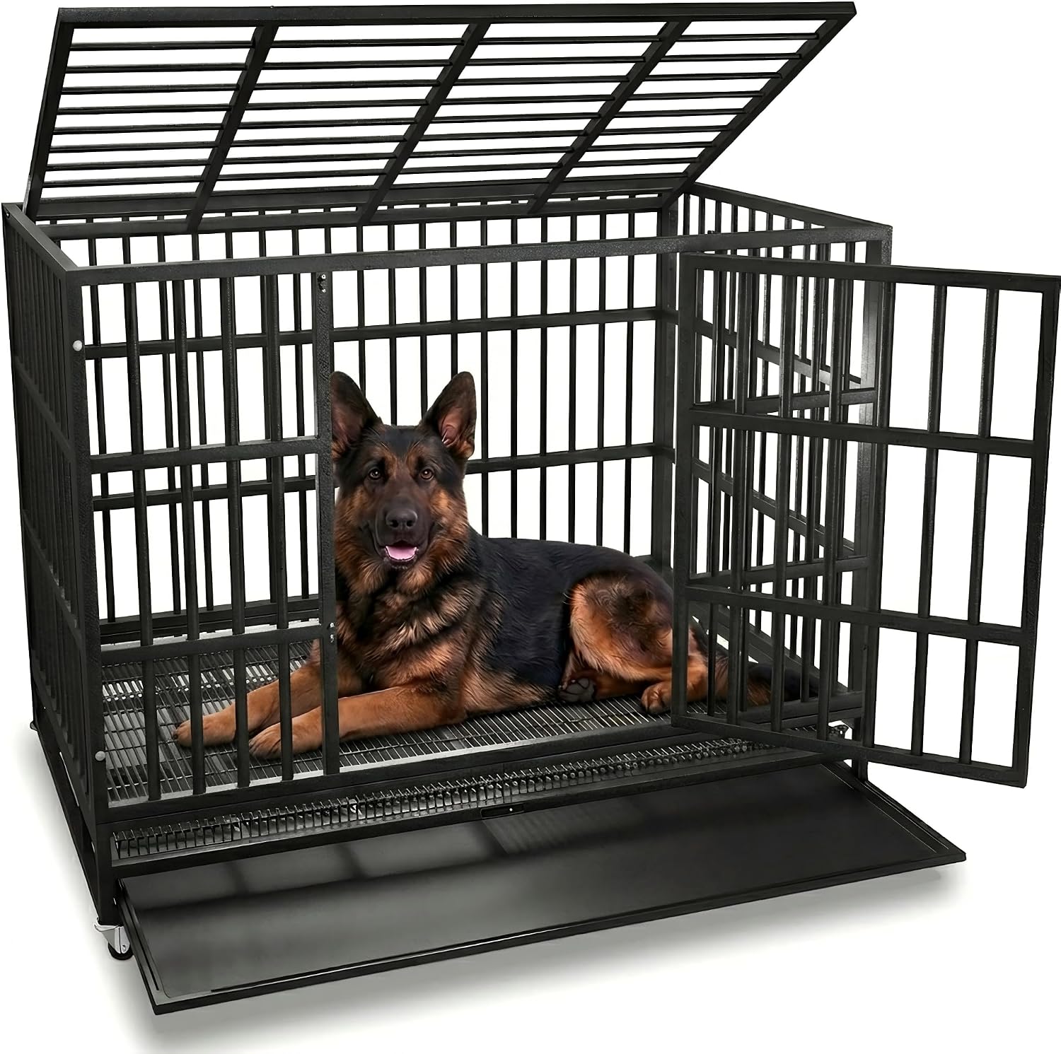 Oranland 48-Inch Heavy Duty Dog Crate for Large Dogs