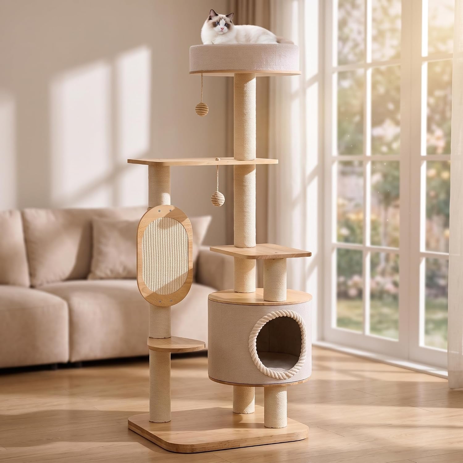 54″ Multi Level Sisal Cat Tree
