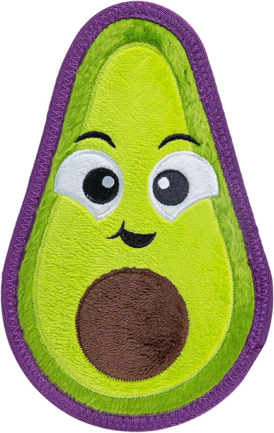 Outward Hound Tough Skinz Durable Chew Plush Squeaky Dog Toy, Avocado, 9″