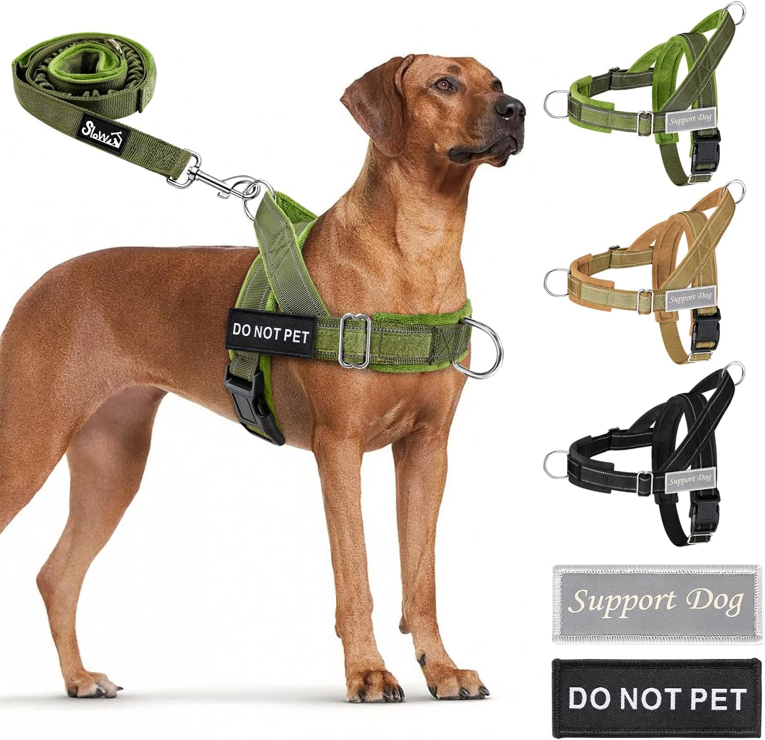 SlowTon No Pull Dog Harness and Leash Set – Heavy Duty, Soft Padded