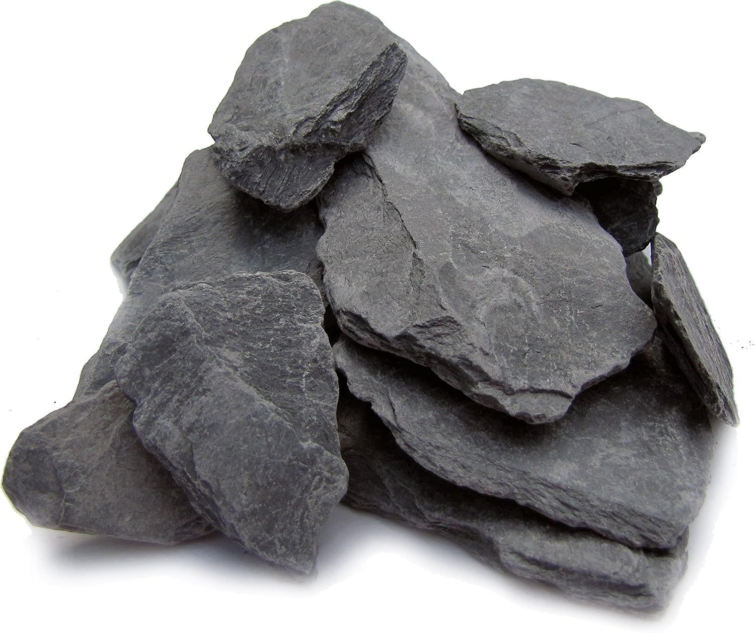 Natural Slate Stone 1 to 3 Inches – USA Sourced and Packaged for Aquascaping Aquariums, Terrariums, Paludariums, Reptile Enclosure, Wargaming, Models, Mosaic Art, Miniature Fairy Gardens (5lbs Grey)