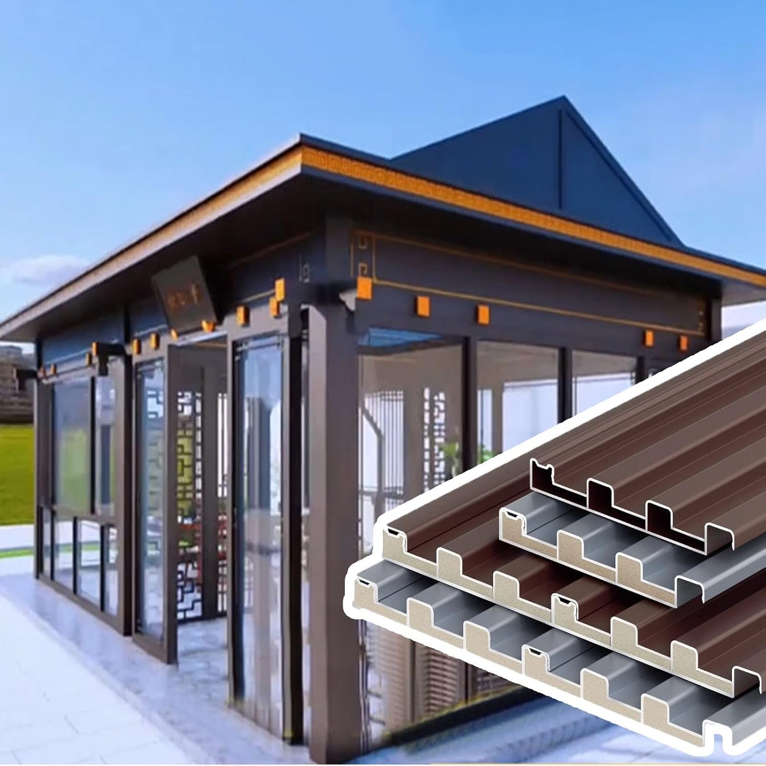 Metal Roof Panels Aluminum Roofing Panels Various with Polycarbonate,Versatile and Durable Suitable for Garages,Sheds, Stables and Mobile Homes Top Cover Garages,Sheds(W-3m/11