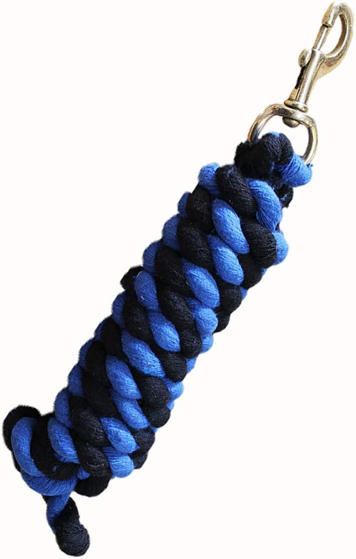 10 ft Horse Halter Cotton Lead Rope Heavy Duty 3/4 Diameter Brass Snap 60521