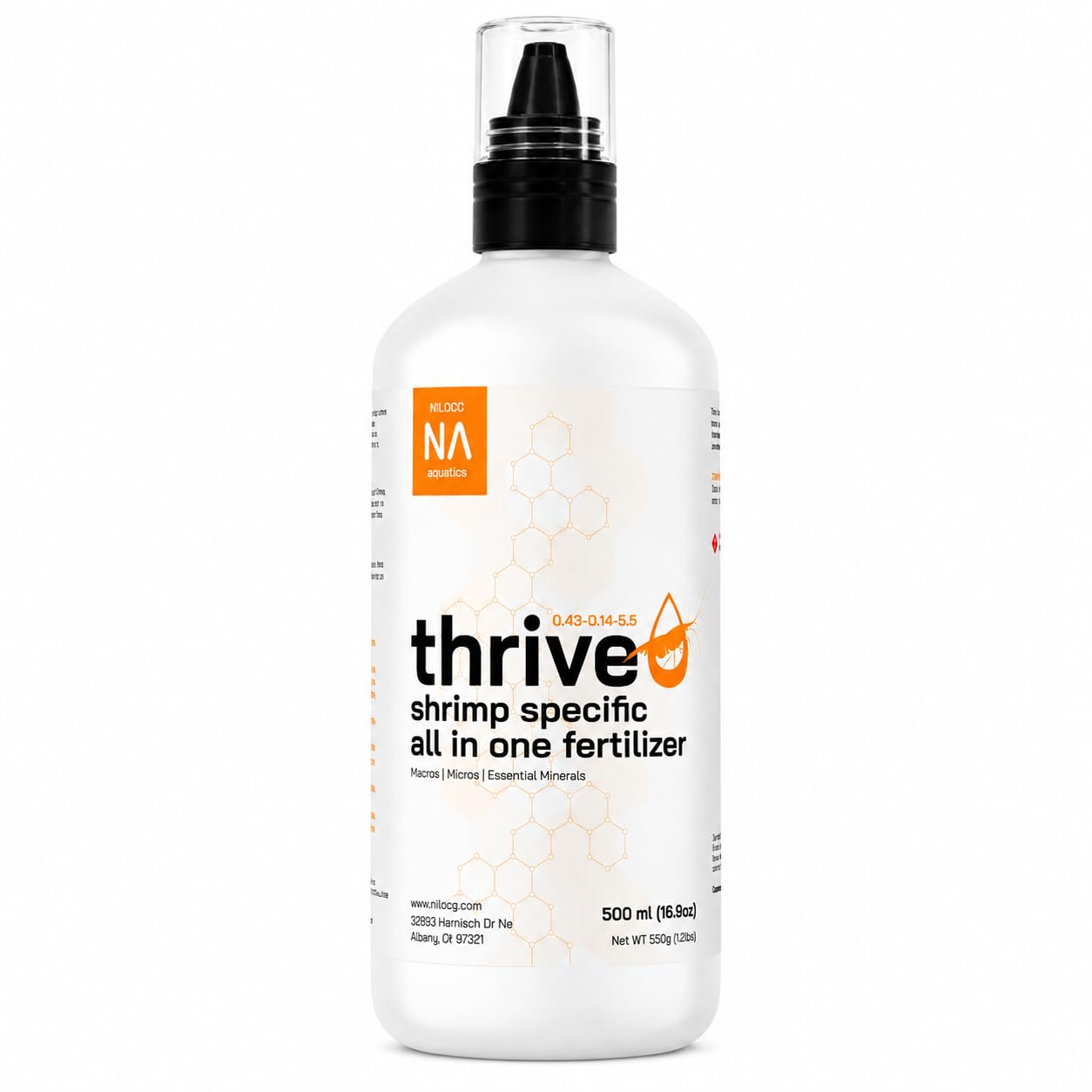 ThriveS Shrimp All‑in‑One Aquarium Fertilizer, 500ml Concentrated Plant Food