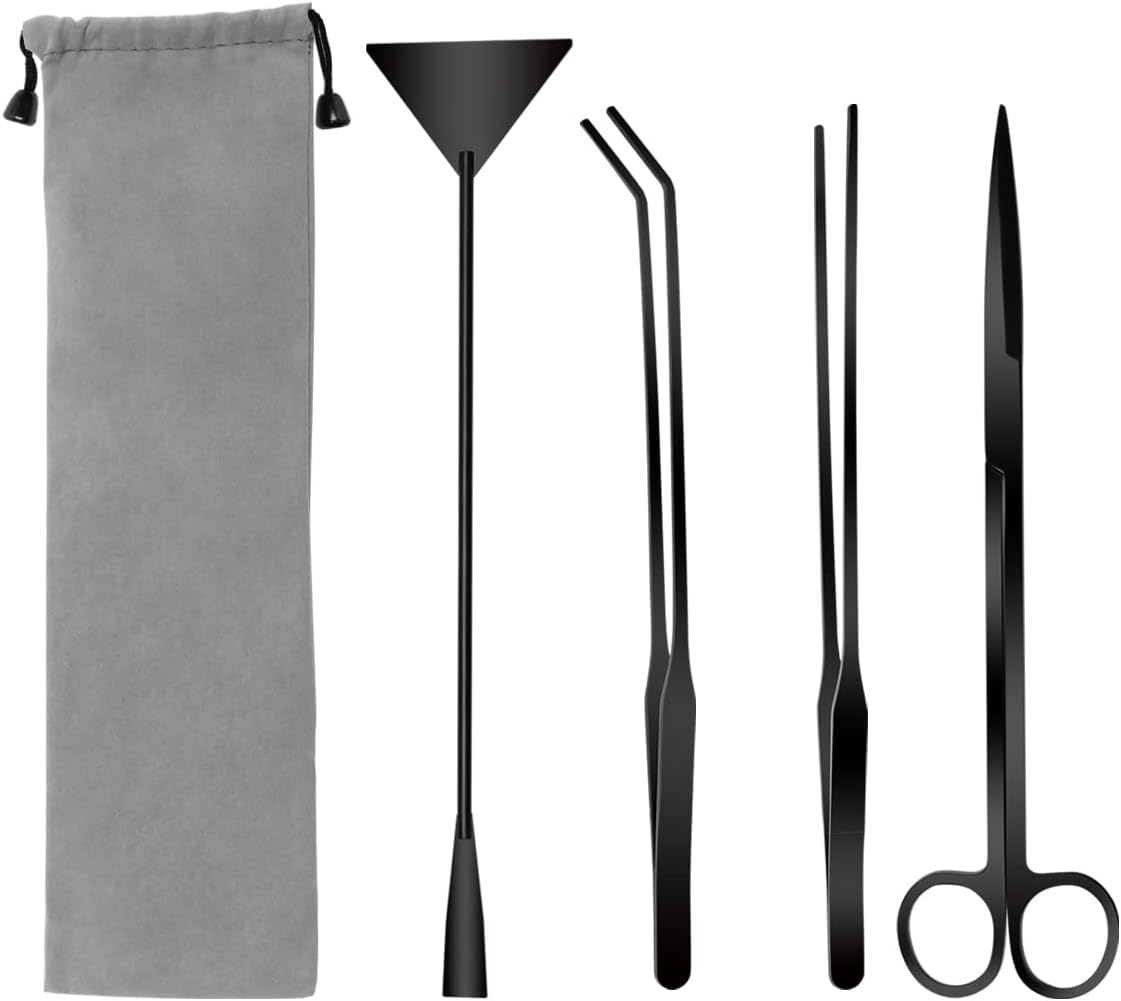 Catcan 4 in 1 Quarium Aquascape Tools Kits, Fish Tank Plant Tools Tweezers