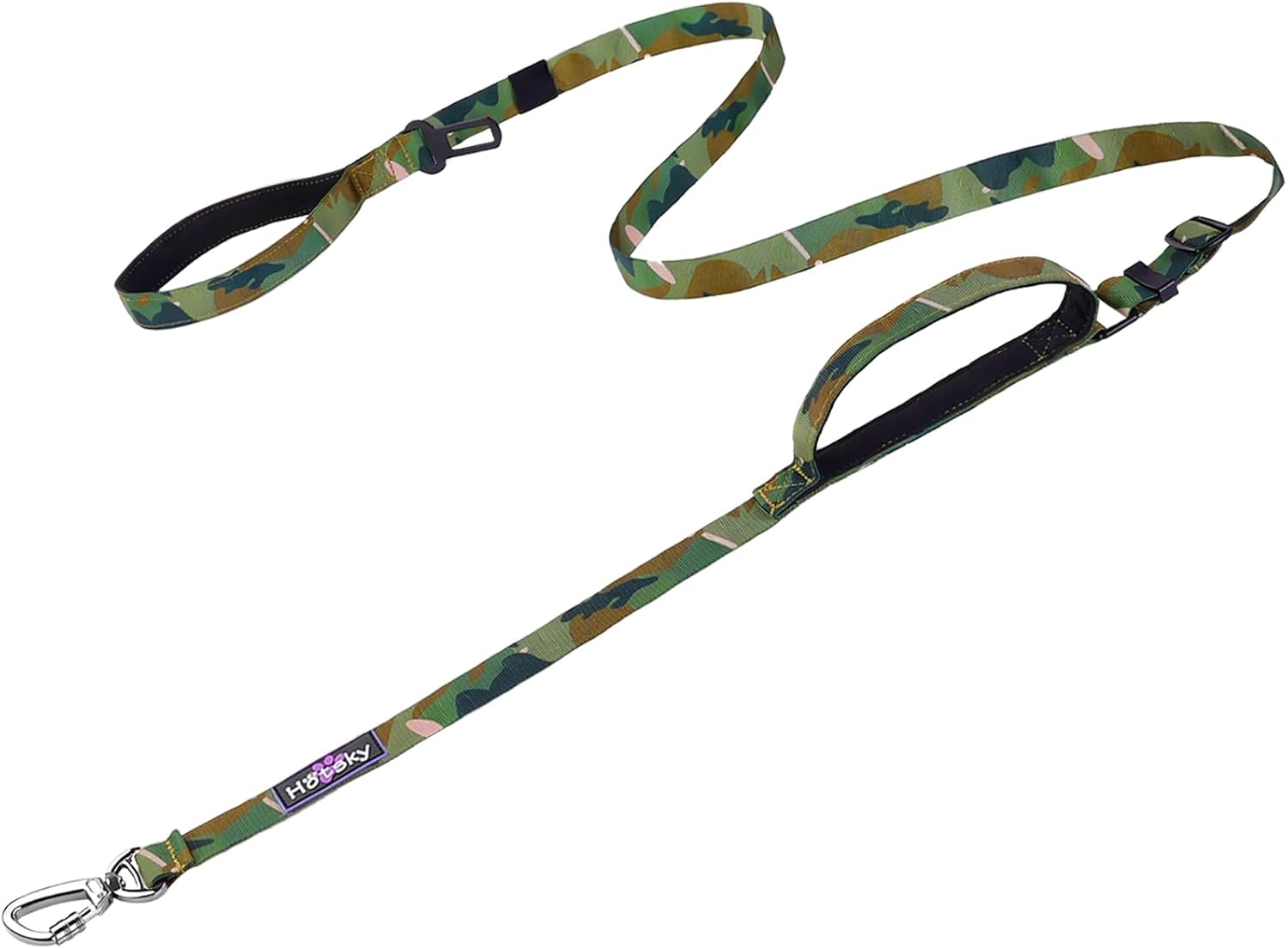 Hotsky Heavy Duty Double Handle No Bungee Dog Leash,CP,4.5-6 FT