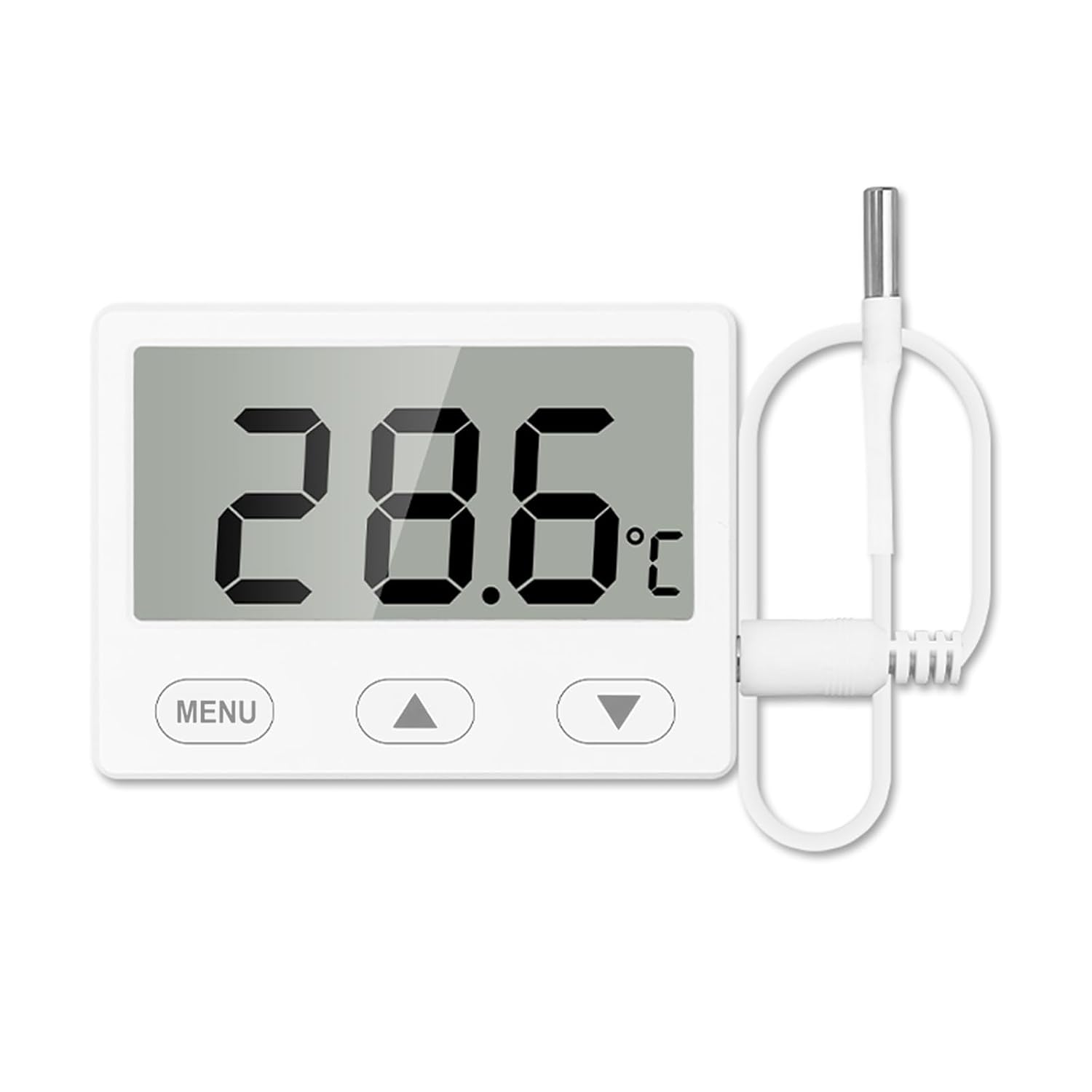 Fish Tank Aquarium Thermometer with Probe, 2.65″ Large LCD and Alarm