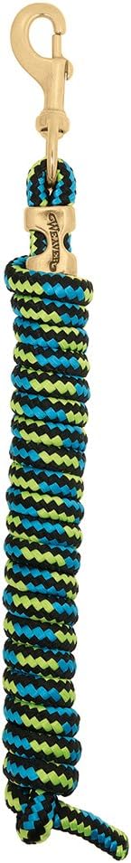 Weaver Leather Poly Lead Rope, Black/Hurricane Blue/Lime Zest, 5/8 x 10′