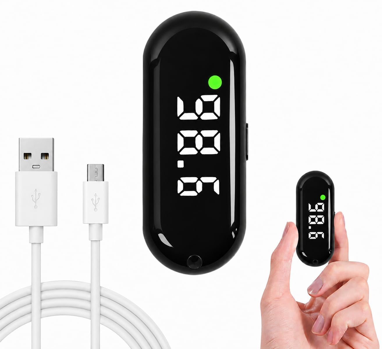Forehead Thermometer for Adults and Kids, Rechargeable Digital Thermometer with LCD Display, Non Contact Infrared Thermometer with Fever Alert and Fast Reading for Home and Travel (Black)