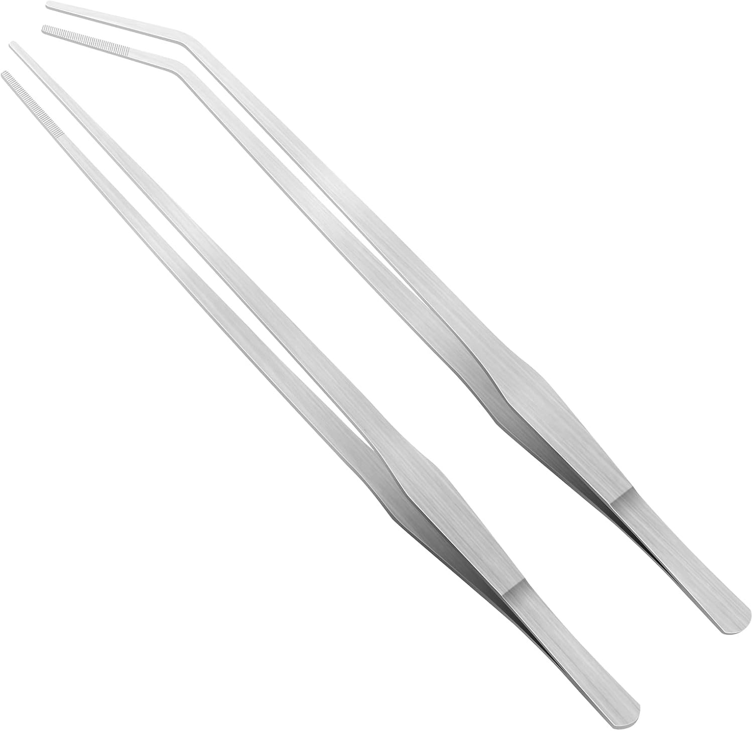 Vaincre 2PCS 15″ Curved Stainless Steel Aquarium Reptile Feeding Tweezers