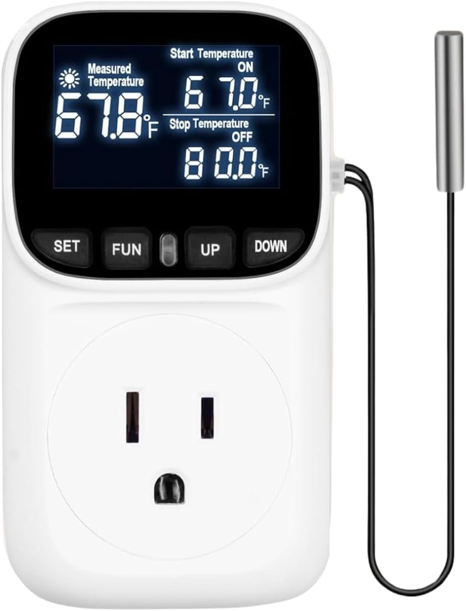 Digital Temperature Controller Outlet, Cyclic Countdown Timer