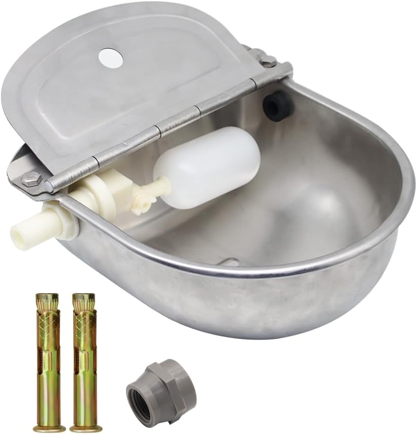 Automatic Dog Water Feeder 3L Stainless Steel Bowl for Chicken Cattle Sheep
