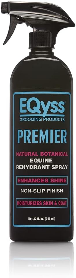 EQyss Premier Equine Horse Spray – Moisturizes Skin and Coat, Enhances Shine and Detangles, Prevents Dry Skin – Non-slip, Repels Dirt, USA-made