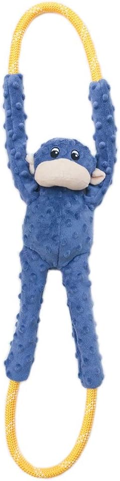 ZippyPaws RopeTugz Durable Dog Pull Rope Toy – Blue Monkey