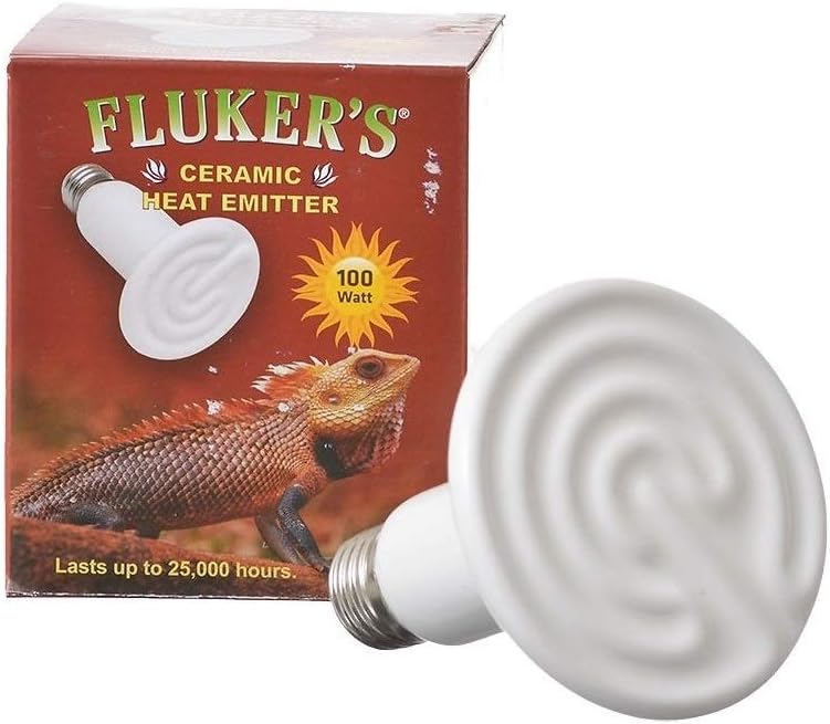 Fluker’s Ceramic Heat Emitter, Natural Infrared Heating Bulb for Reptiles, 100 Watt