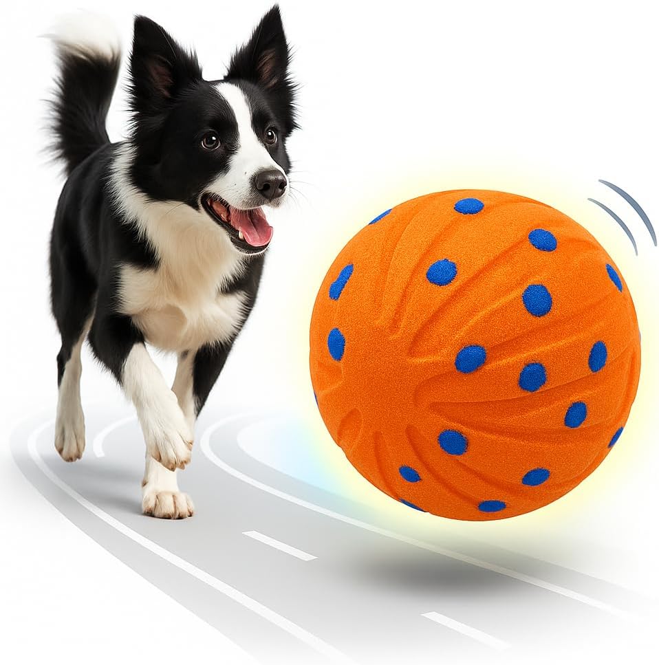 Interactive Dog Toy for Medium & Large Dogs – Smart Automatic Ball with Rolling & Bouncing Modes, Durable E-TPU, USB-C Rechargeable, Indoor & Outdoor Play