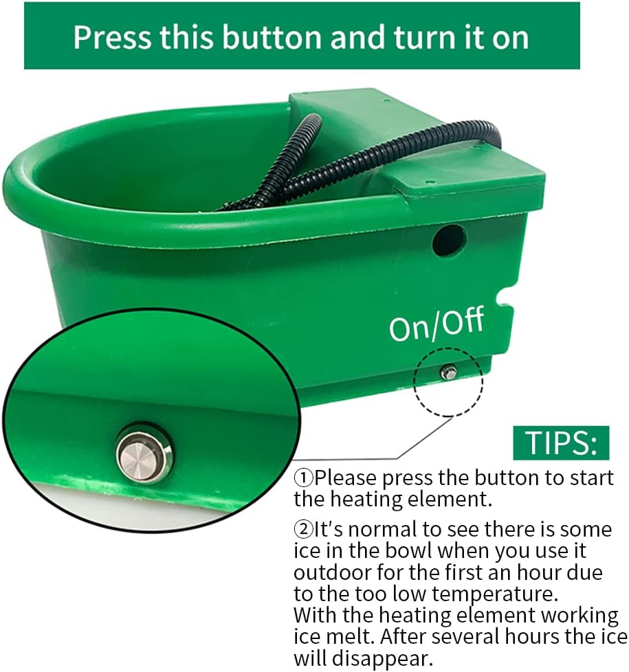 Automatic Heated Dog Water Bowl 1.3Gal 100W Outdoor for Chicken