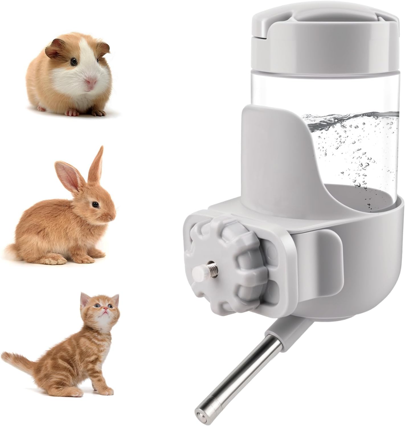 Depets Guinea Pig Water Bottle No Drip, 12 oz Small Animal Water Dispenser