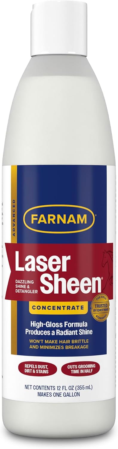 Farnam Laser Sheen Dazzling Shine & Detangler Concentrate for Horses 12 oz
