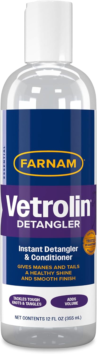 Farnam Vetrolin Detangler and Conditioner for Horse Manes and Tails, 12 Oz