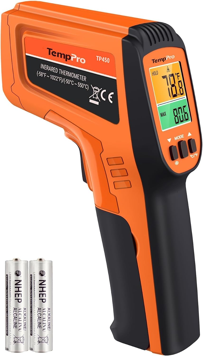 TempPro TempScan Infrared Thermometer Gun with 2 Laser for Pizza Oven Grill