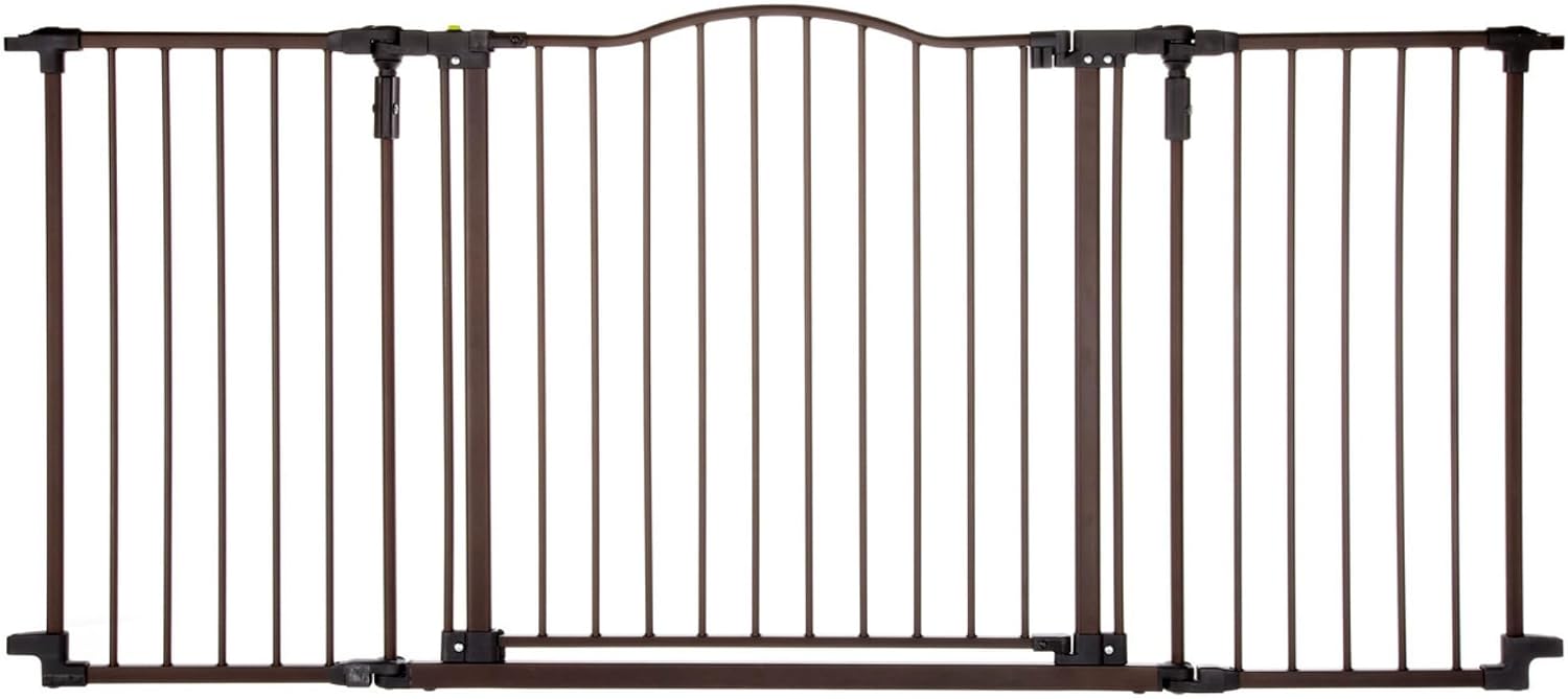 Toddleroo by North States – Deluxe Décor Safety Gate: Hardware Mounted Extra Wide Metal Baby Gate – Adjustable Child Gate – 38.3 to 72 Inches Wide – 30 Inches Tall – Matte Bronze