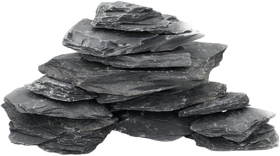 Unocho Aquarium Rock 10lb Natural Slate Stones for Fish Tank,2-6 inches
