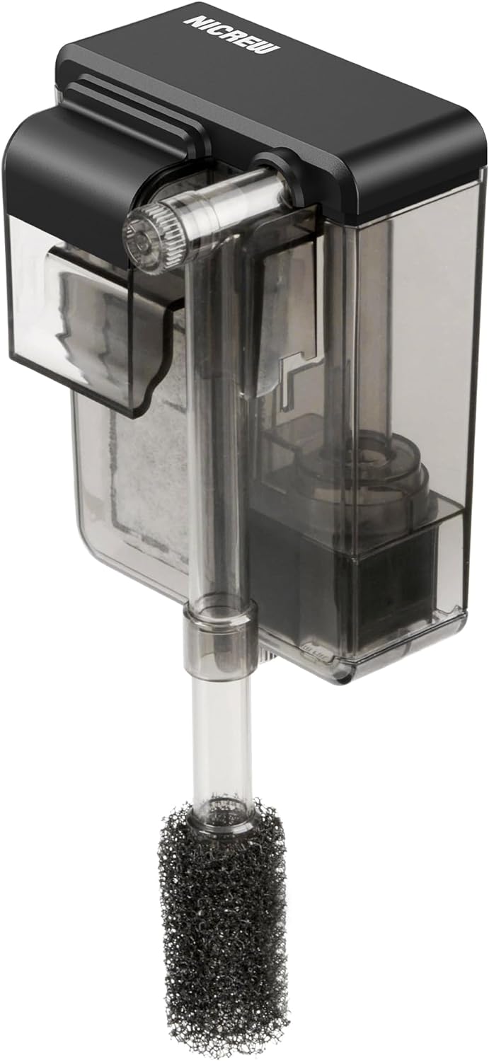 NICREW Slim Aquarium Filter for up to 5 Gallon Fish Tank, 42 GPH, 3W