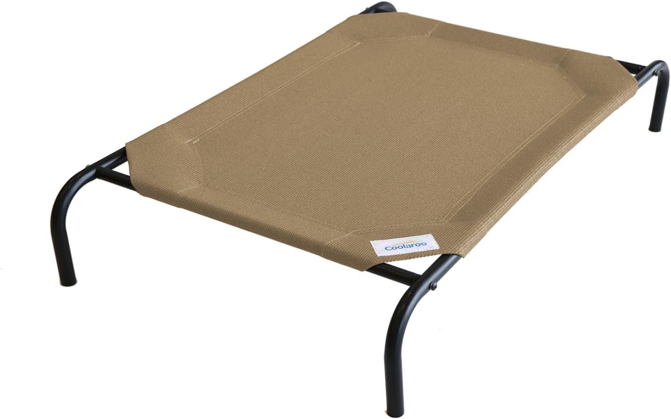 Coolaroo Original Elevated Dog Bed – Breathable Off-The-Ground Pet Bed with Cooling Fabric, Joint Relief & Moisture-Resistant Fabric, 100% Recyclable, Easy Clean, Nutmeg, Large
