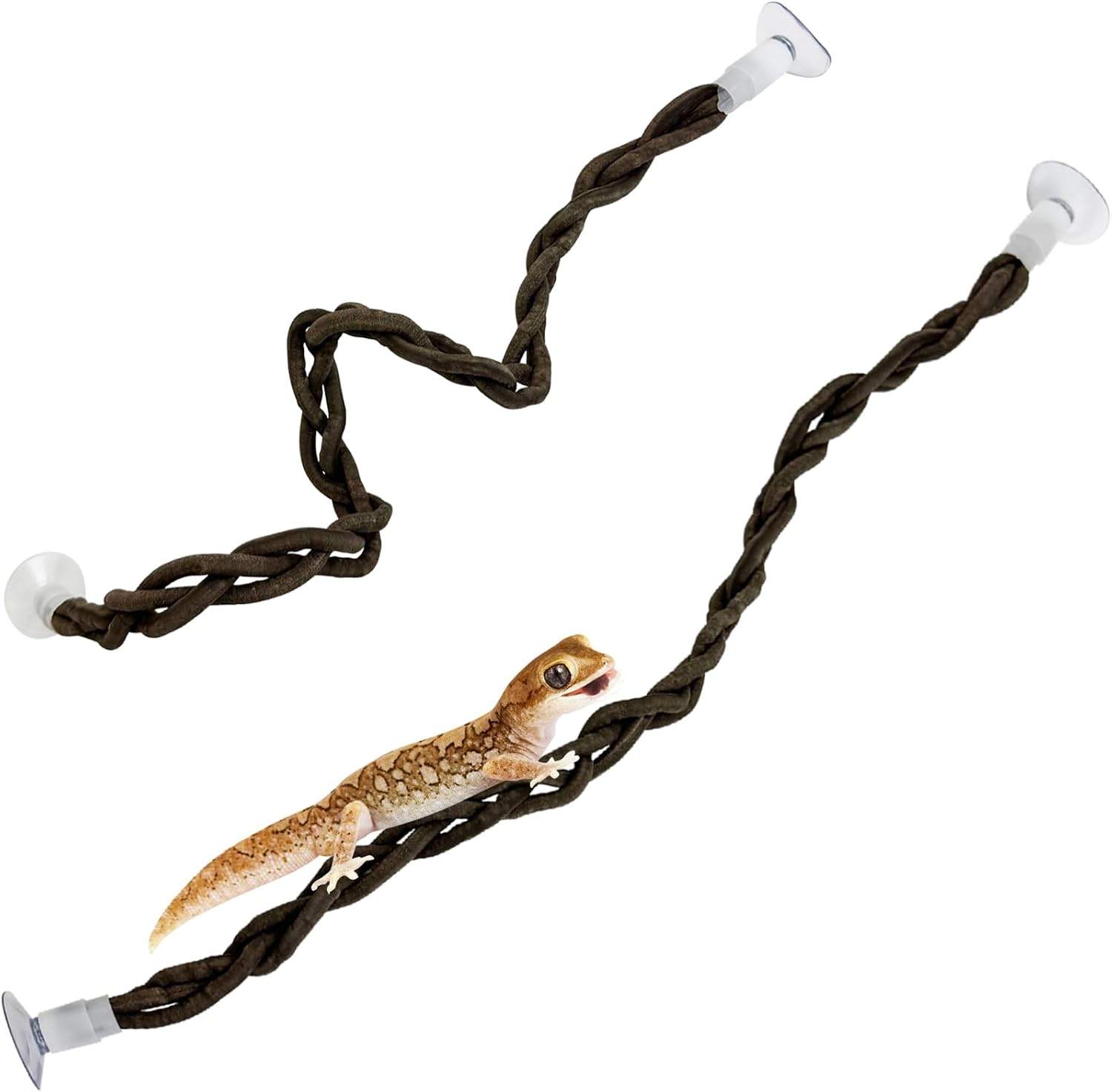 Bendable Reptile Vines with Suction Cups Artificial Reptile Climbing Jungle Vine Gecko Climbing Branches Terrarium Decoration for Gecko Habitat(27.6In, 2PCS)