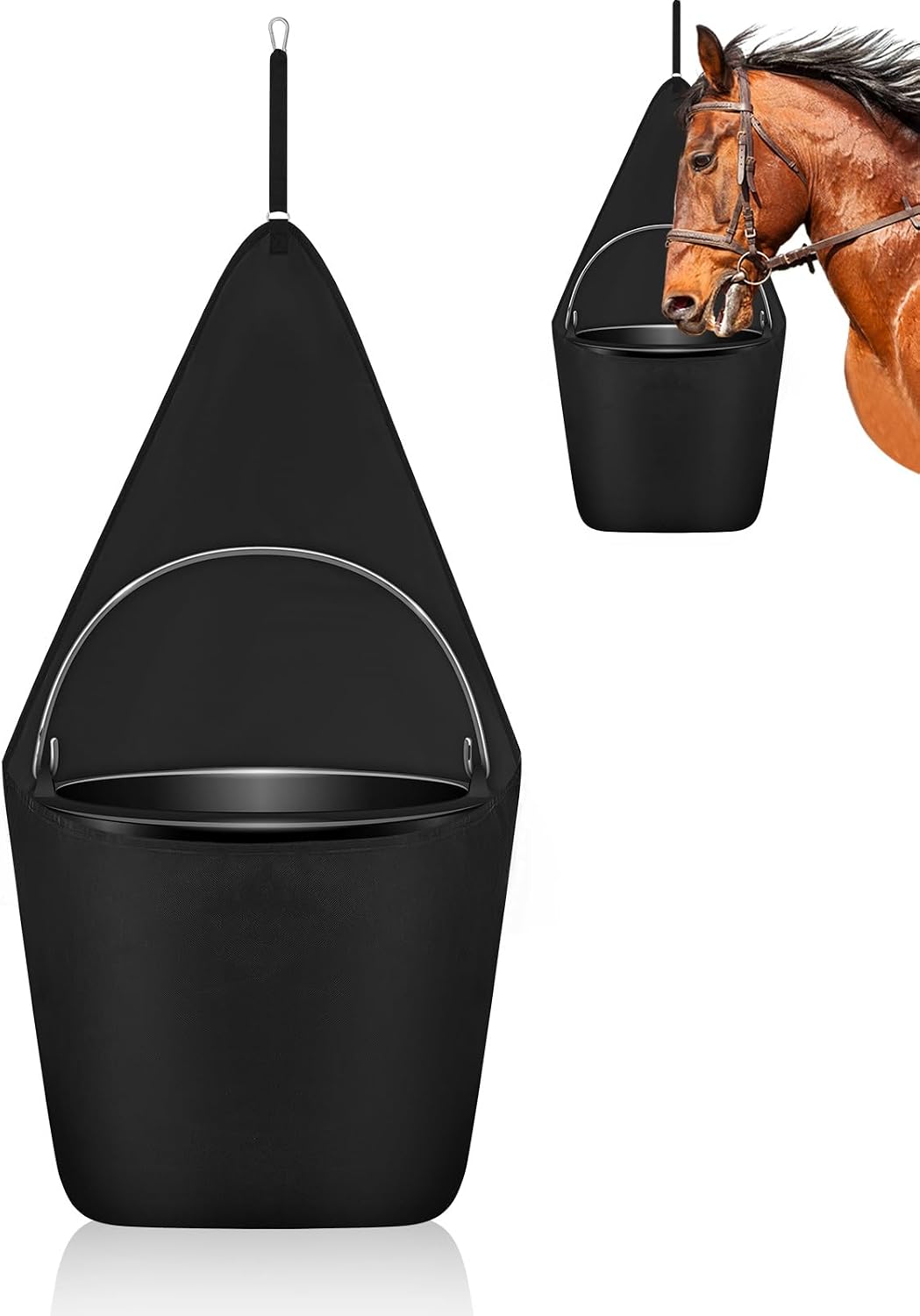 Paterr 1 Pcs Horse Feed Bag Water Bucket for Horse Trailer Accessories