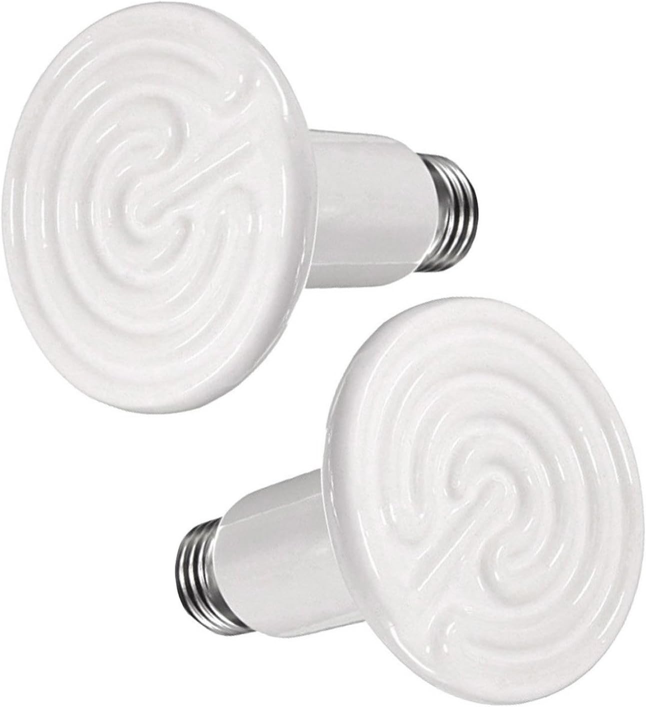 2 Pack 75W Ceramic Heat Emitter Lamp, Reptile Heat Bulbs