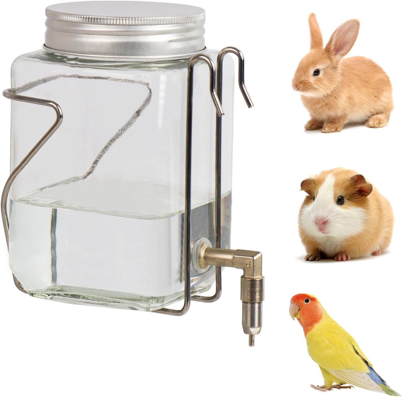 Guinea Pig Watter Bottle, Rabbit Non drip Water Dispenser, Suitable for Totoro, Birds, Hamsters, Guinea Pigs, and Other Small Animals(25 oz)