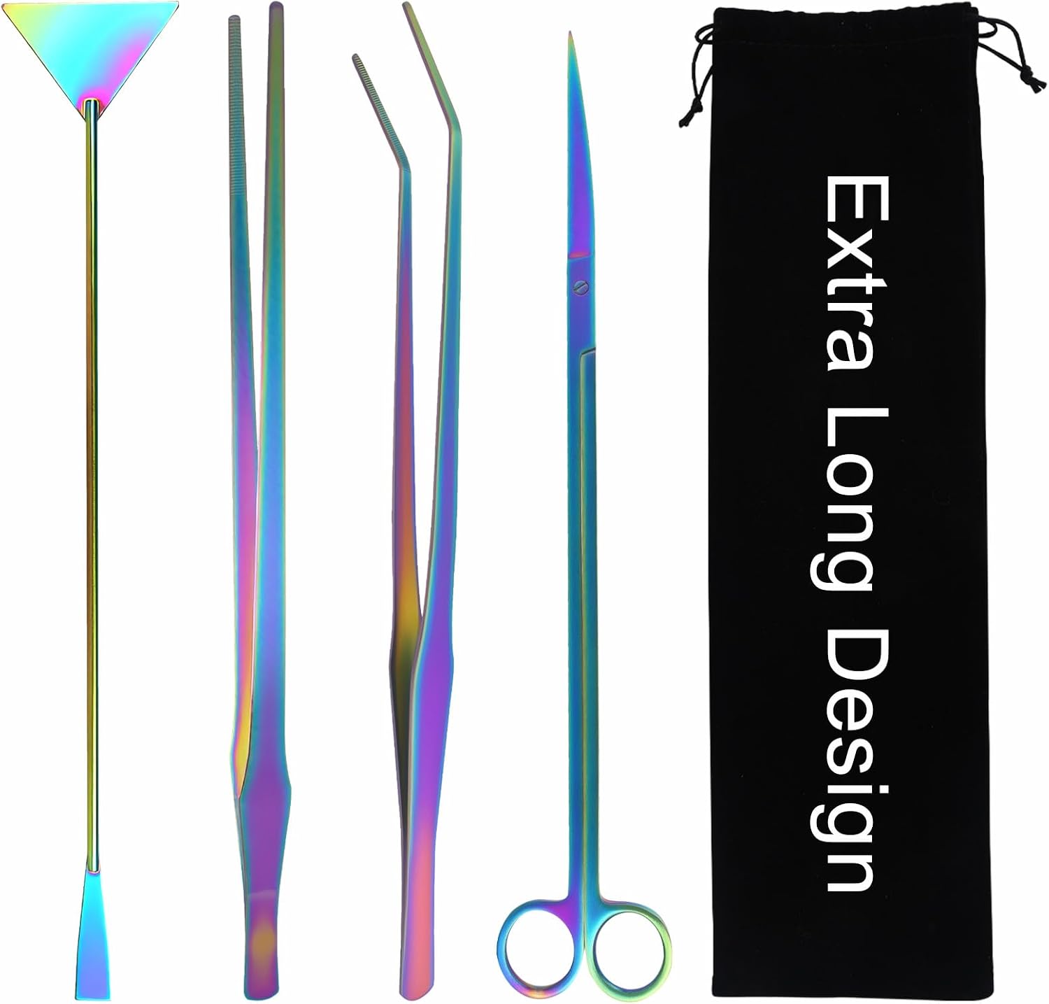 15Inch Extra Long Design Aquarium Aquascaping Tool Kit, Stainless Steel