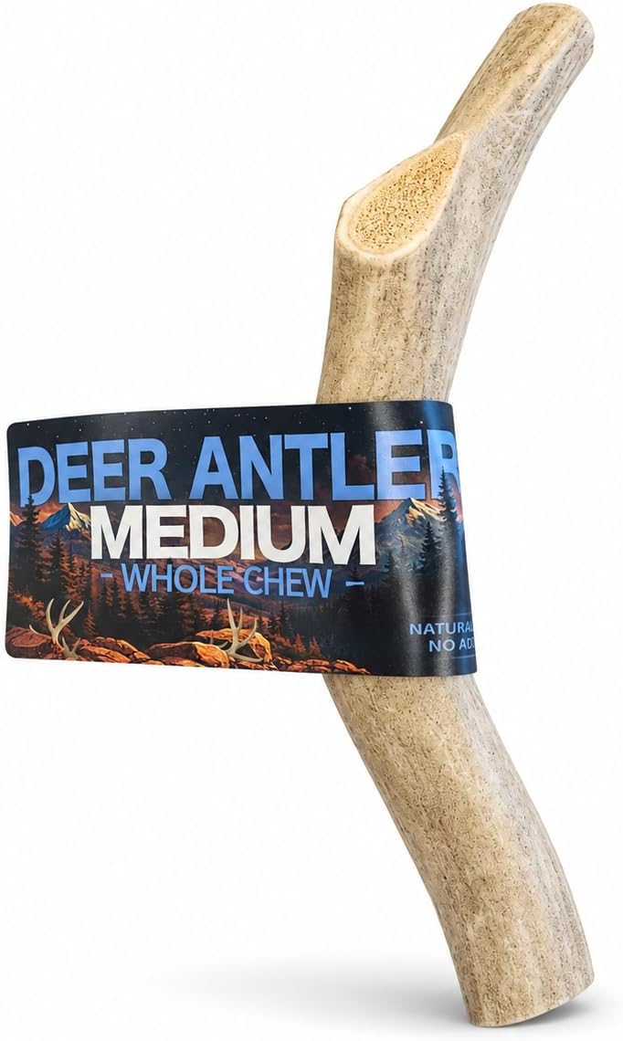 Deer Antlers for Dogs – Medium Whole, Long-Lasting Natural Dog Chew