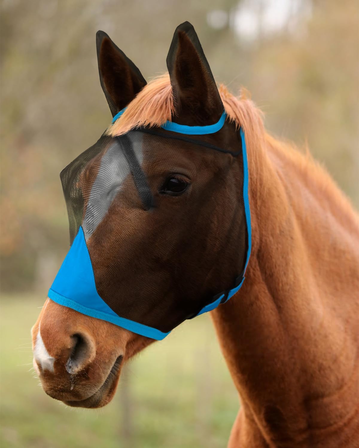 Hilltown Fly Mask for Horse with Ears – X-Full, Blue