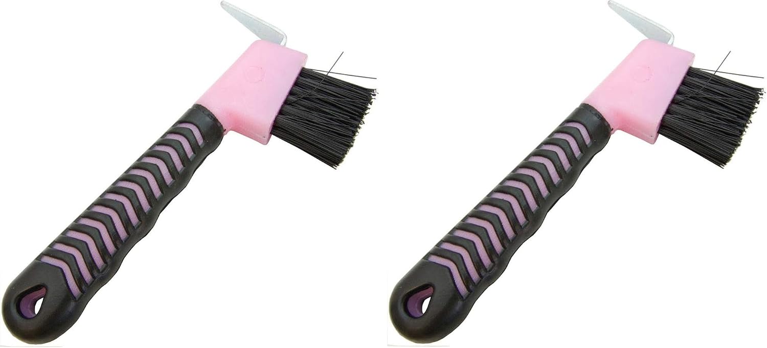 Hoof Pick Brush with Rubber Handle – 2 Pack