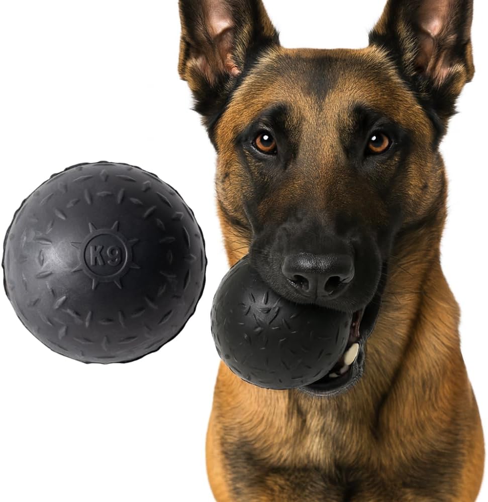 Monster K9 Beast Ball | Virtually Indestructible. Lifetime Guaranteed. | VULCRON™ Natural Rubber | USA Made | Durable Dog Toy for Aggressive Chewers | Chew, Fetch | Med & Large, 2.8” (Tennis Ball)