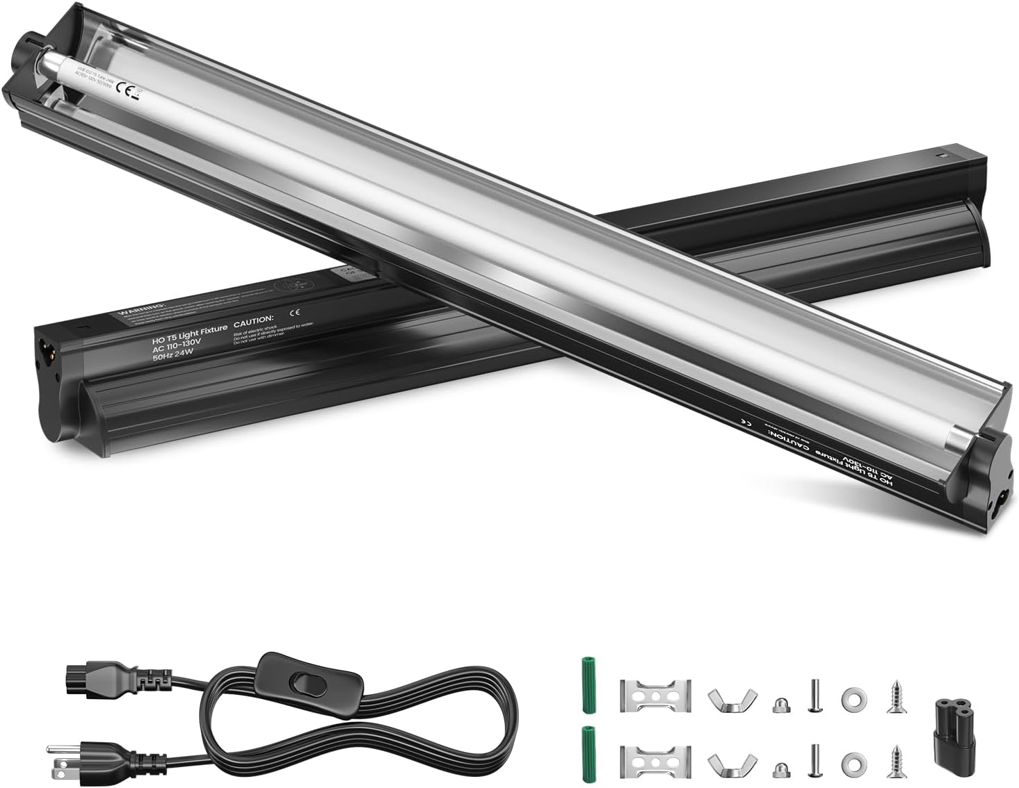 GlowUp 24W 10.0 T5 UVB Reptile Light Fixture Combo Kit 22inch Reptile Lamp Terrarium Hood 10.0 UVB Light for Bearded Dragon Reptiles Tropical Desert-Dwelling Lizards and Tortoises