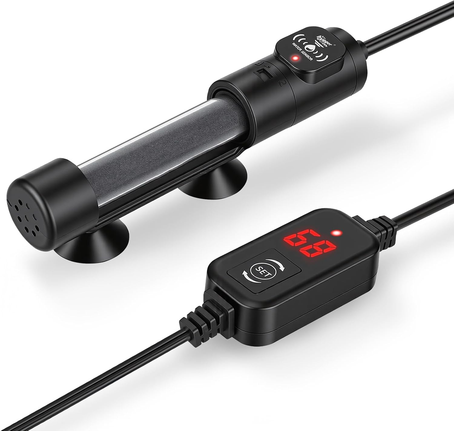 hygger 50W Submersible Aquarium Heater with Digital Temperature Controller, Mini Fish Tank Heater for 5–10 Gallon Tanks, Overheat & Out-of-Water Protection, Freshwater & Saltwater