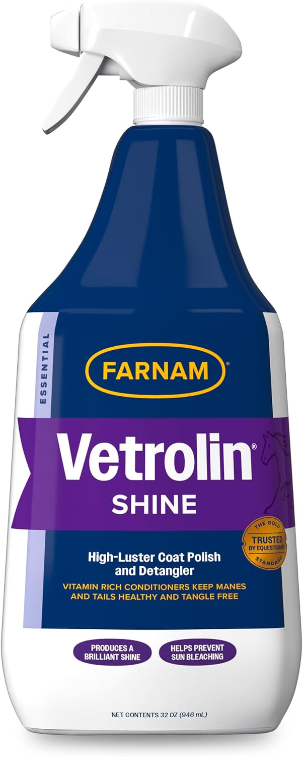 Farnam Vetrolin Shine, High-Luster Coat Polish and Detangler 32 oz Spray