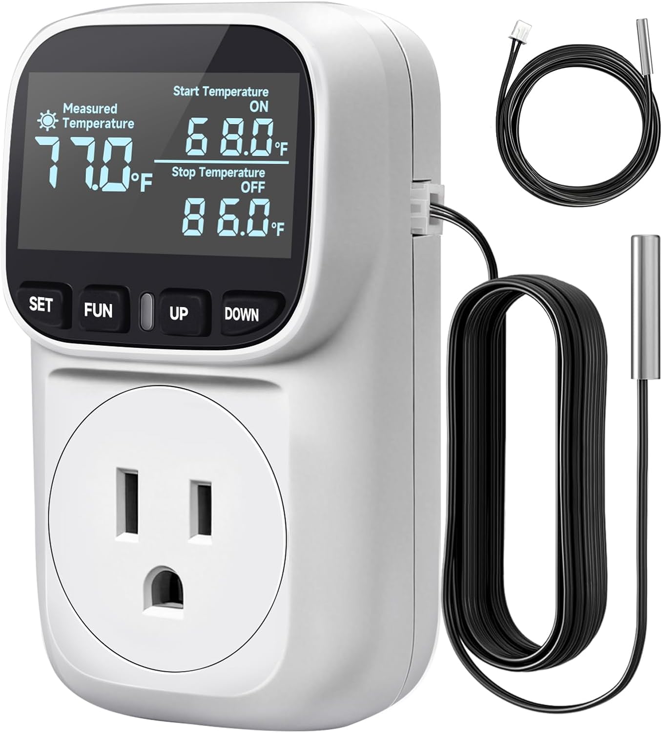Temperature Controller Digital Timer Thermostat Outlet Plug, -40°F~210°F