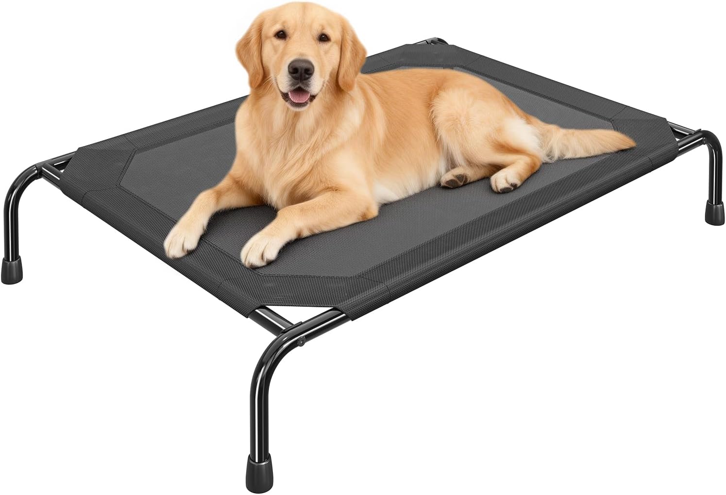 Ekisemio Elevated Dog Bed for Large Dogs, Waterproof XL Pet Cot with Breathable Mesh, Outdoor & Indoor Cooling Dog Bed, Raised Frame for Joint Support, Black