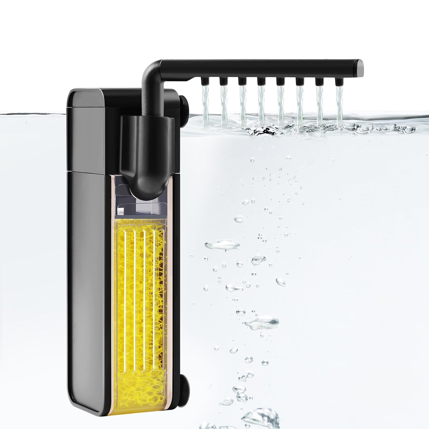 3W Internal Aquarium Filter,Submersible Fish Tank Filter with 66GPH Water Pump for Upto 10 Gallon Small Fish Tanks,Quiet Filter with Rainwater Areator System